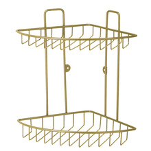 GEYSER® trådhylde hjørne dobbelt børstet guld